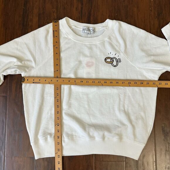 WILDFOX Getting Acquainted Sommers Sweatshirt Vanilla Graphic Print NWT - Picture 12 of 12
